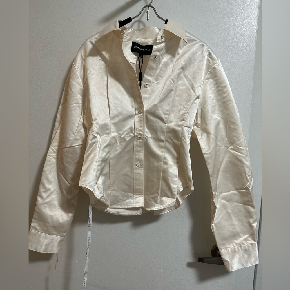 Cynthia Rowley S cargo Shirt size L - cream